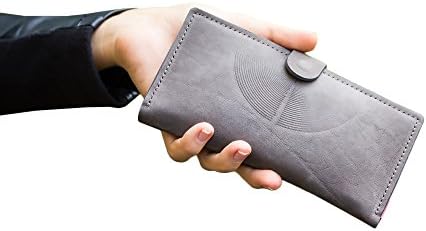 Leather wallet for women nubuck.Clutch wallet, handmade money clip (grey)