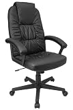 High Back Executive Black Leather Swivel with Nylon Base [BT-983-BK-GG]