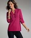 Style&co. Petite Pintucked Ruffled Top