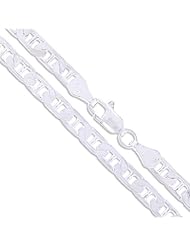 Sterling Silver Flat Marina Link Chain 3mm Soild 925 Italy Anchor Necklace 30"