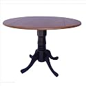 Furniture online: International Concepts T57-42DP 42-Inch Round Dual Drop Leaf Ped Table, Black/Cherry