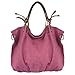 CLELO B406 Oversized Vintage Hobo Canvas Genuine Leather Tote Handbag Shoulder Bag