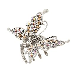 Brown Crystal Butterfly Hair Accessory Clip Fashion