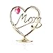 Crystal Studded “Mom in a Heart” Ornament, Dipped in 24K Gold and Crafted with Red Crystals - Mothers Gifts - Great Gift Idea for Mom by Matashi