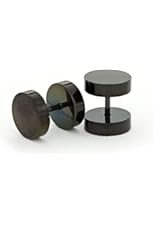 Black Stainless Steel Illusion Tunnel Plugs Earrings Men Unisex