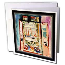 Florene Famous Art - Matisse Painting The Open Window - Greeting Cards-12 Greeting Cards with envelopes On Sale