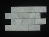 Bianco Carrara (White Carrera) Polished Marble 3 x 6 Subway Tile