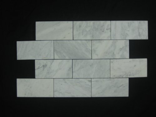 Bianco Carrara  Glossy Marble 3 x 6 Subway Tile