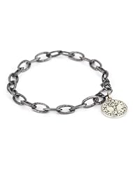 Erica Molinari "Renaissance" Sterling Silver Link Bracelet with FDL and Key Charm Bracelet