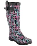 Capelli New York Shiny Squiggle Plaid Ladies Tall Sporty Rainboots: Shoes