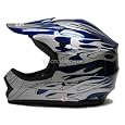 Tms Youth Blue Flame Dirt Bike Motocross Helmet Atv Mx (Medium)