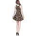 CowCow Womens Plus Size Casual Dress Viper Snake Scales Peacock Feather Leopard Print Stretchy Sleeveless Dress, XS-5XL