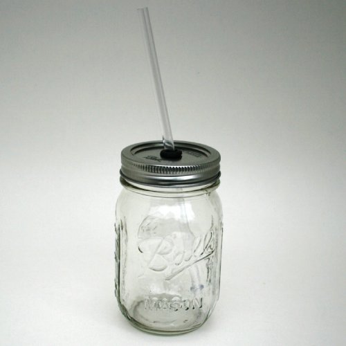 Mason Jar Lid with Reusable Straw turn your mason jar into a glass New