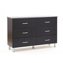 South Shore 3127027 Cosmos Collection Double Dresser, Black/Charcoal