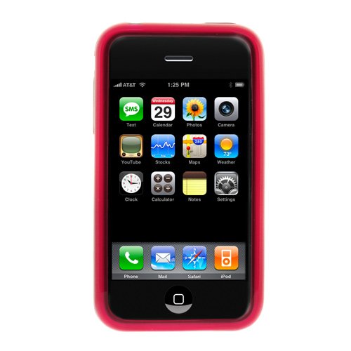 External hard drive:Clear Red Soft Rubberized Plastic Skin Case Cover for Apple iPhone 3G / 3GS 8GB/16GB/32GB