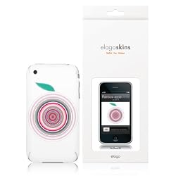 Elago Skins-Rainbow Apple White for Apple iPhone 3G