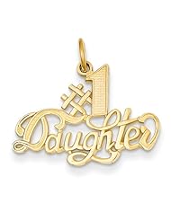 14k Yellow or White Gold #1 Daughter Charm