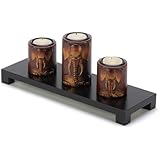 Gifts & Decor Wooden Elephant Motif Trio Set Tealight Candleholder