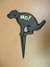All new item New black cast iron naughty dog no pooping garden stake sign