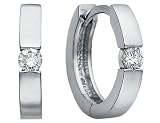 Diamond Huggie Hoop Earrings White Gold
