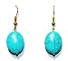 Turquoise Howlite Dangle Earrings in Gold on French Wires, .75" Turquoise Howlite Dangle Earrings in Gold on French Wires, .75"