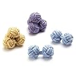 Pastel Silk Knot Cufflinks Lavender Powder Blue and a Soft Gold