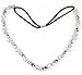Womdee(TM) Fashion Women Silver Rhinestone Crystal Flower Hair Band / Elastic Headband-Silver With Womdee Accessory