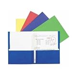 2-Pocket Paper Folders with Fasteners, Assorted Color, Pack of 10
