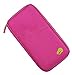 EOM Passport Credit Id Card Holder Cash Organizer Pouch Travel Bag Wallet (Rose Red)