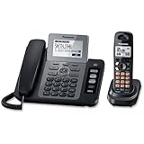 Panasonic KX-TG9471B 2-Line Corded/Cordless Phone with Digital Answering System and Contact Sync, Black, 1 Handset