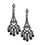 Paris Dreams Sapphire Hues Elongated Chandelier Earrings