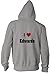 I Love/Heart Edwards Youth Zippered Hooded (Hoody) Sweatshirt Fleece Jacket ASH GREY SMALL