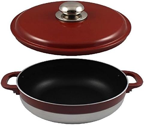 Concord Non Stick Stock Pot Dutch Oven Caldero Cauldron Casserole Braiser (Red 2.5 Quart)