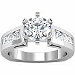 18K White Gold Diamond Engagement Ring Semimount - CENTER STONE NOT INCLUDED - 0.50 Ct.