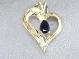 14K Sapphire Heart Pendant