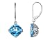 Blue Topaz Gemstone Dangling Earrings 7.2 Carat (ctw) in 14K White Gold