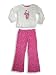 Just a Girl - Toddler Girls Long Sleeved Pant Set, Ivory, Fuschia