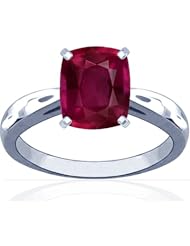 Platinum Cushion Cut Ruby Solitaire Ring