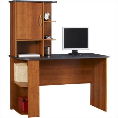 Computer Desk in Cherry with Grey Accents
