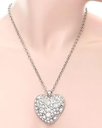 Improving Lifestyles Crystal Rhinestones Heart Pendant with Chain and extension