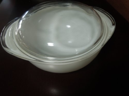 Vintage Pyrex White Covered Casserole 6.5 X 2.5 Inside Diameter Flat Serving Lid.