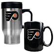 Philadelphia Flyers NHL Stainless Steel Travel Mug & Black Ceramic Mug Set - Primary Logo