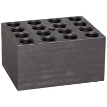 Talboys 949116 Anodized Aluminum Standard Test Tube Single Heat Block, 16 Well, 13.9mm Well Diameter, 3.75" Length x 3" Width x 2" Height, For 12/13mm Tube