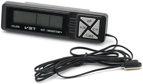 SainSpeed VST-7066,3-in-1 In-Out Digital LED Thermometer Time Clock