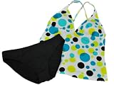 JAG 2 Piece Tankini Swimsuit JAG 2 Piece Tankini Swimsuit Black Briefs Polka Dot Top
