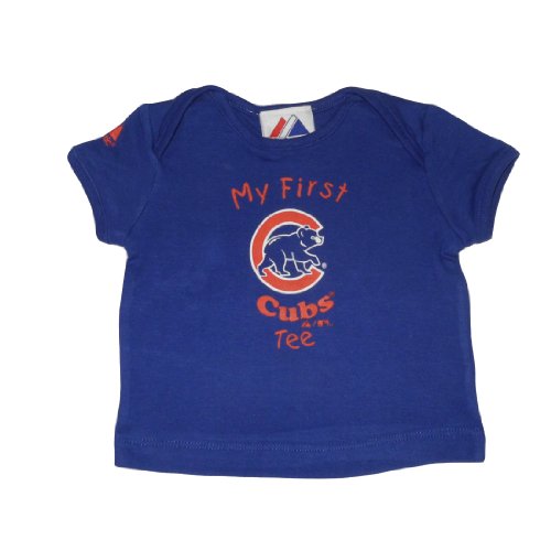 Infant / Baby MLB Chicago Cubs Walking Bear My First Tee T-Shirt - Blue (Size: 3/6)