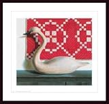 Art Poster Wood Framed Print - Mute Swan - Artist: Pauline Eble Campanelli- Poster Size: 29 X 31