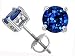 2.00 cts Genuine Round Created Sapphire Screw Back Earring Stud - 14kt White or Yellow Gold