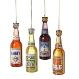 Beer Bottles Christmas Ornament Set of 4