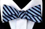Blue & Navy Stripe Tie Yourself Bowtie #3411